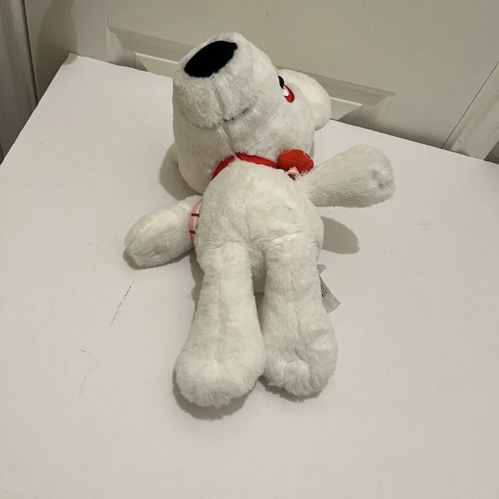 Target Bullseye Spot White Red Dog Backpack Plush 15